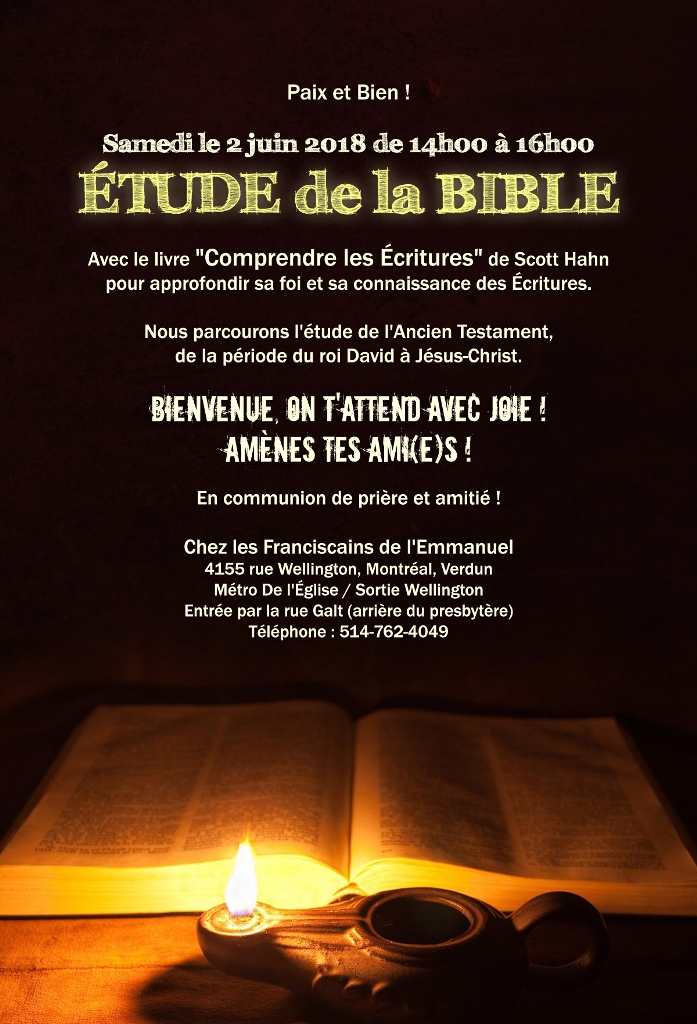 Cours de Bible 2 juin 2018