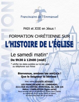 Formation Histoire de l'Église 2018-2019