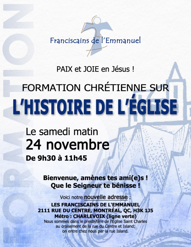 Formation Histoire de l'Église 24 Nov 2018
