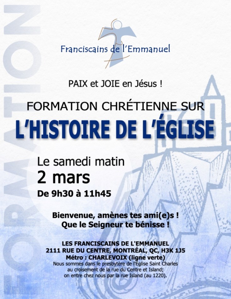 Formation Histoire de l'Église Mars 2019